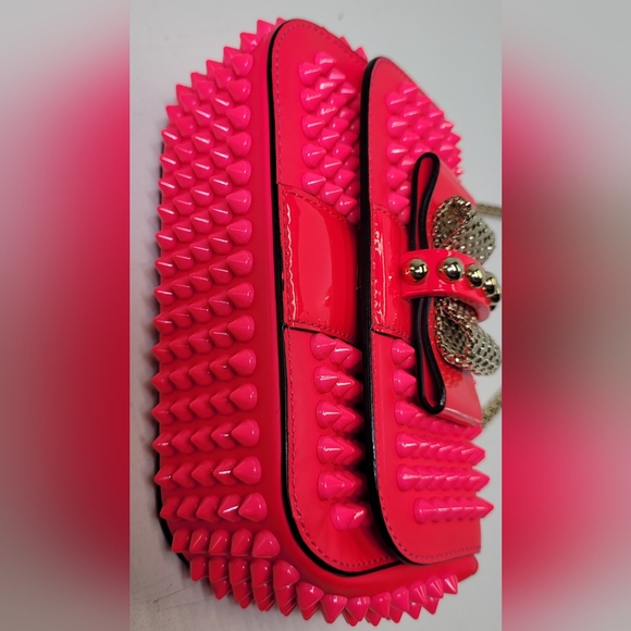 Christian Louboutin Sweet Charity Hot Pink Mini Bow Bag - Picture 8 of 13